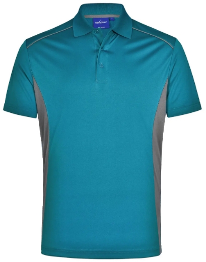 Picture of Winning Spirit, Mens Cooldry S/S Contrast Interlock Polo